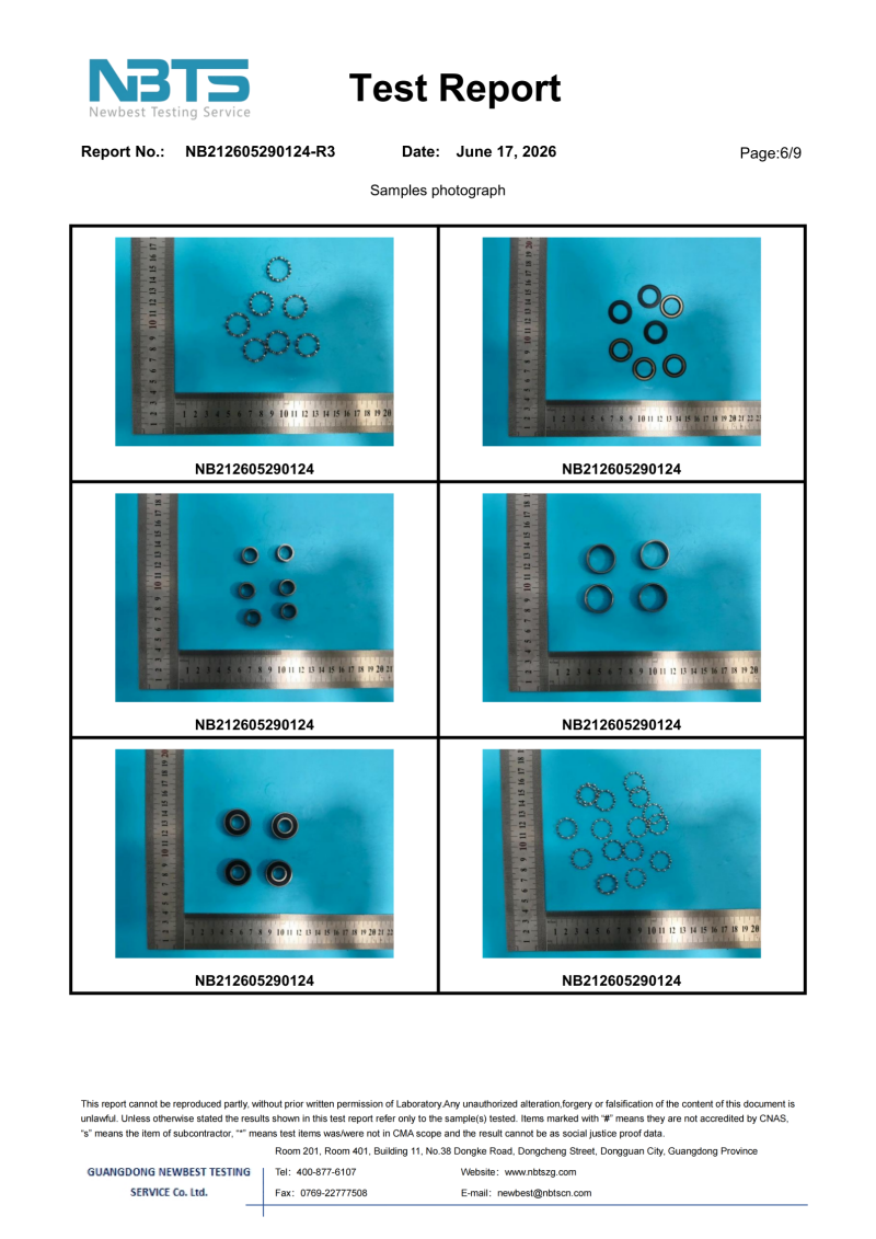 2026 Test Samples Report of Wolee bearing 6001-2RS,6801-2RS,6901-2RS and SS694ZZ